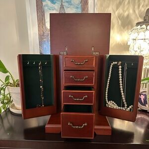 Elegant Wooden Jewelry Organizer with Drawers